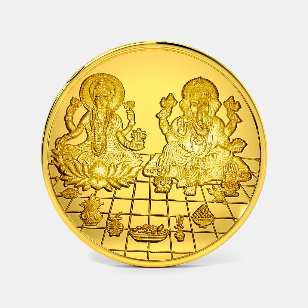 50 gram 24 KT Lakshmi Ganesh Gold Coin