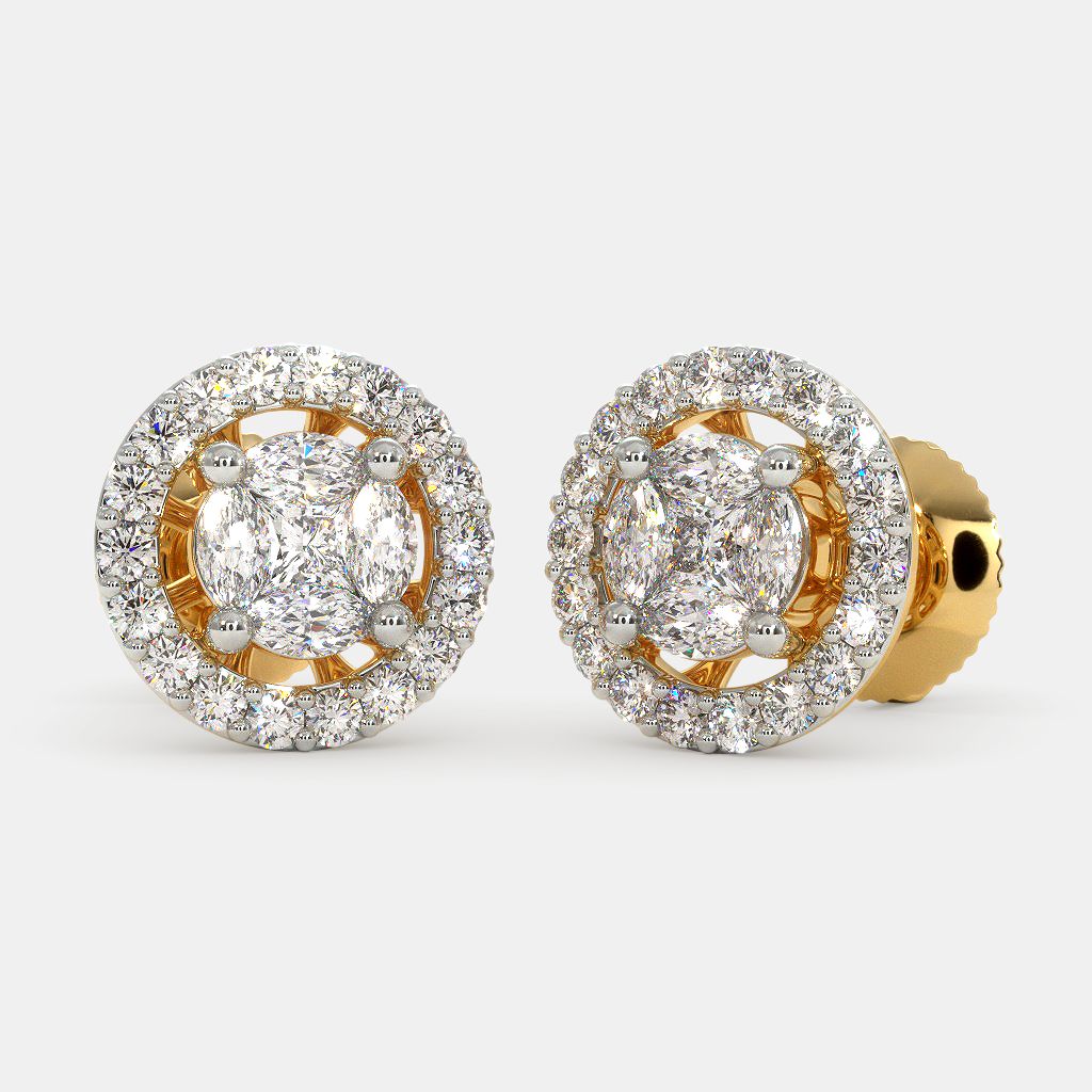 Buy Platinum Cognac Brown Diamond Stud Earrings 142 Carat Online in India   Etsy