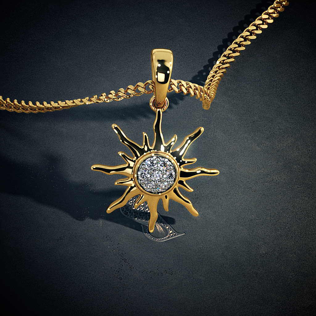 gold sun pendant designs