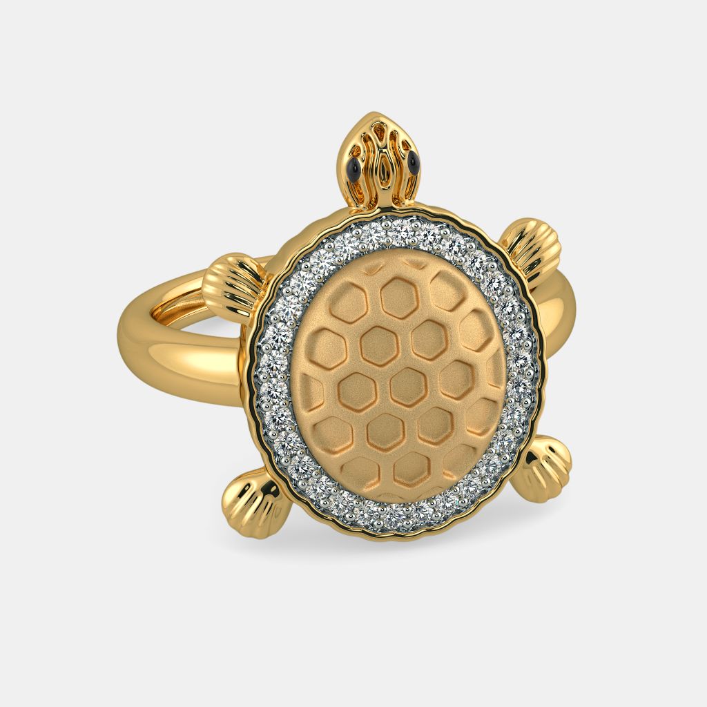Tortoise design discount gold ring