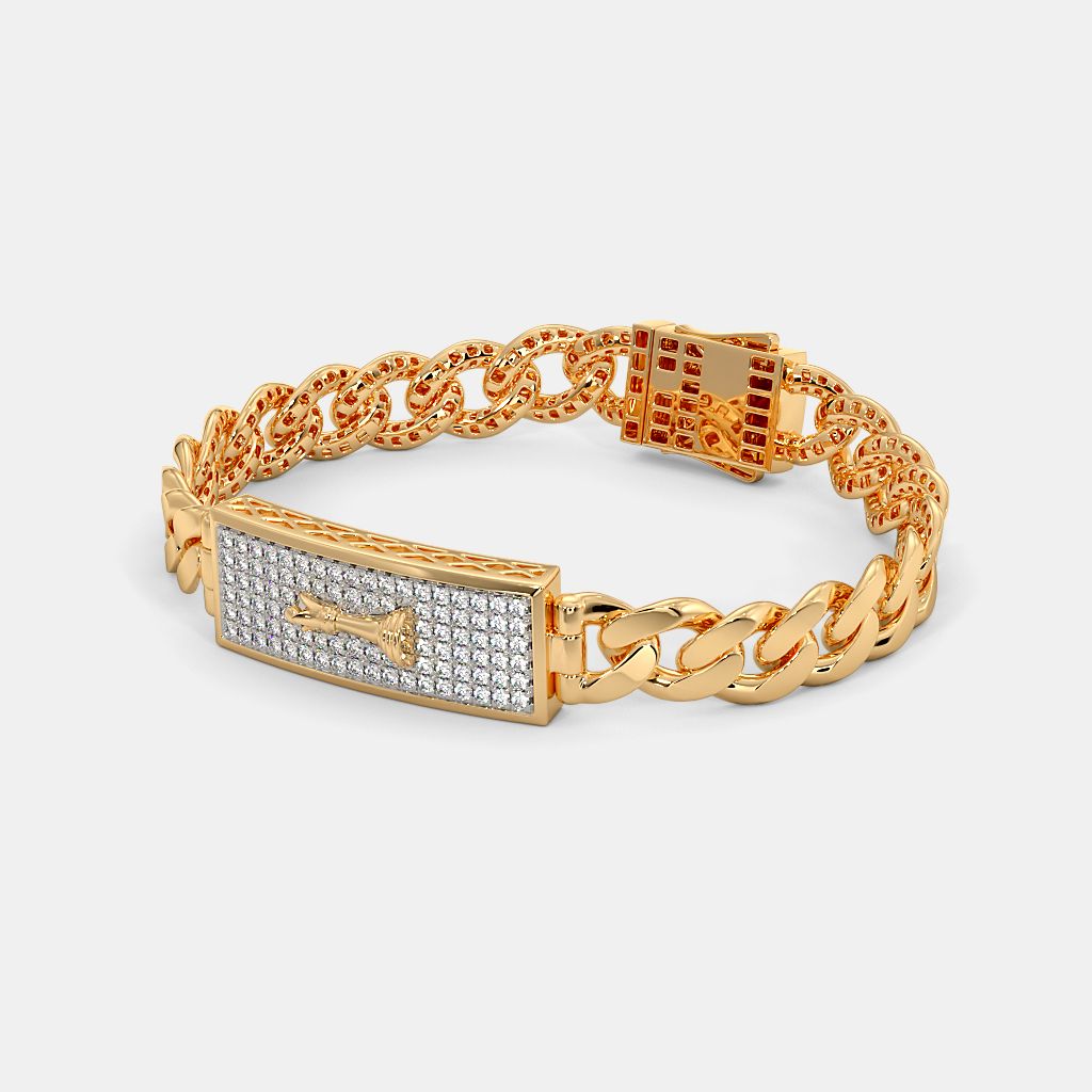 Diamond Bracelet Solid Gold Chain Bracelet Mens Men's Chain Link