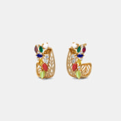 The Navani J Hoop Navaratna Earrings - thumb 1