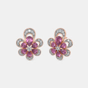 The Crimson Bloom Stud Earrings - thumb 1