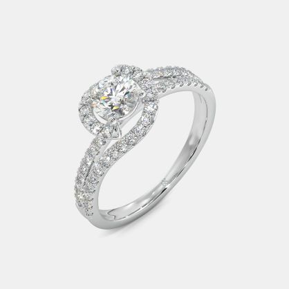 The Illusia Twisted Halo Solitiare Ring