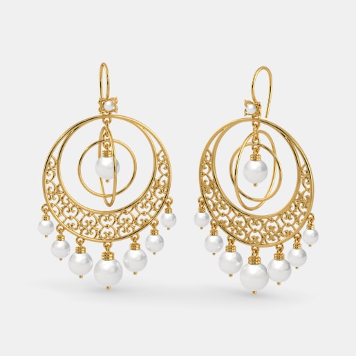 Gold Chand Bali Earring Designs Online In India 2018 Bluestone The Crescendo Chand Bali Earrings