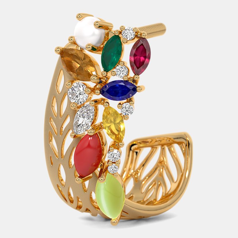 The Navani J Hoop Navaratna Earrings - image 4
