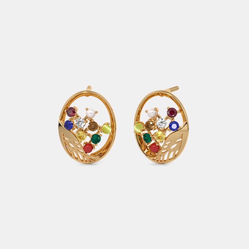 The Ratania Navaratna Stud Earrings - image 1