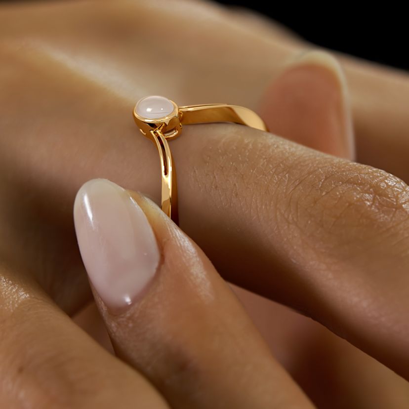 The Celina Moonstone Chevron Ring - image 6