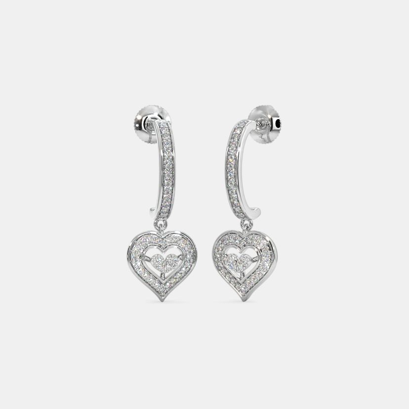 Diamond heart drop earrings 2025