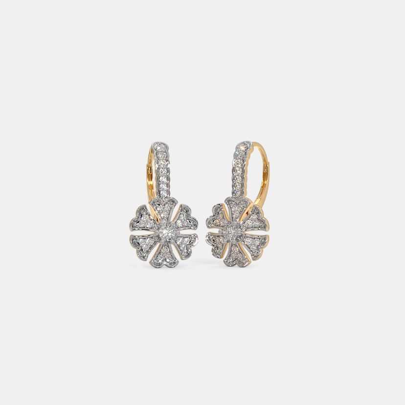 Kat & Chlo 14K White Gold Dazzling Diamond Huggie Drop Earrings