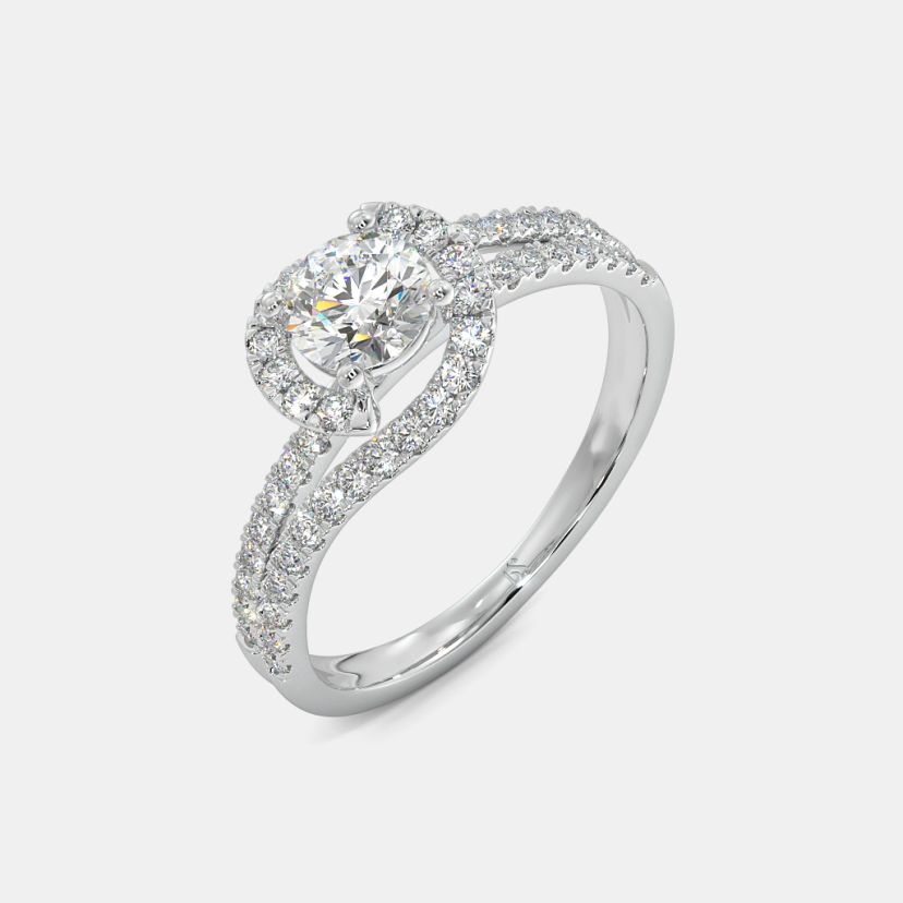 The Illusia Twisted Halo Solitiare Ring - image 1