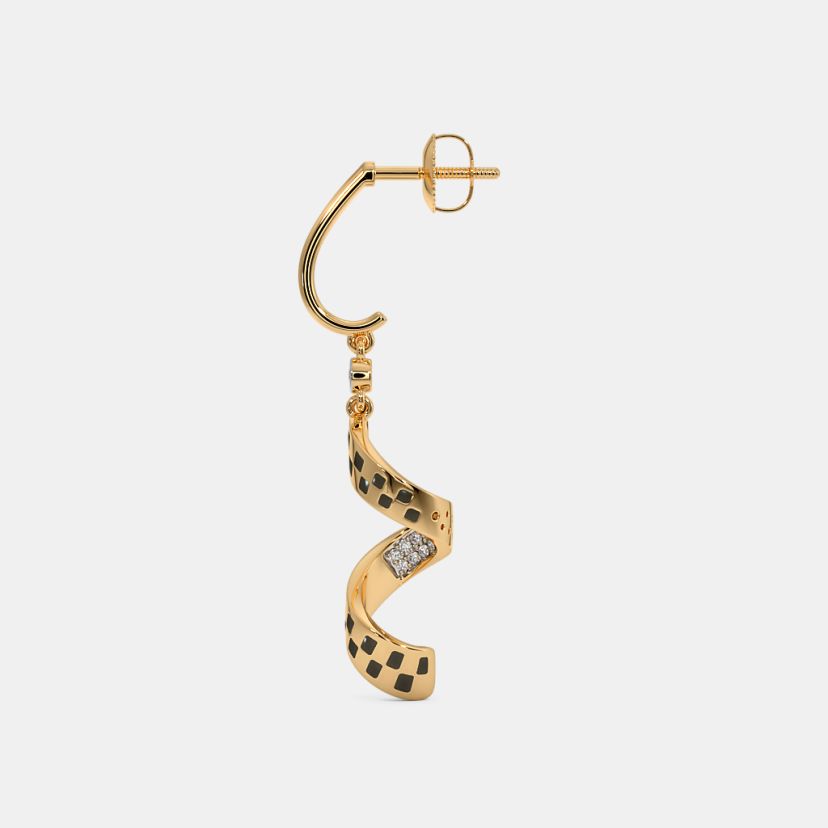 The Chessboard Dangle Hoop Earrings - image 5