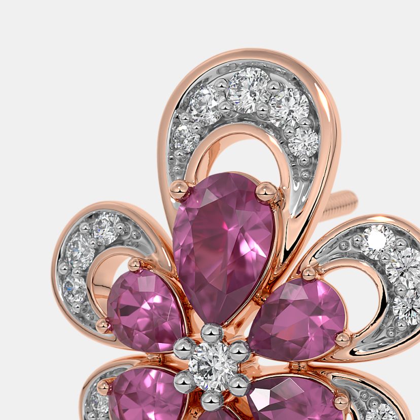 The Crimson Bloom Stud Earrings - image 5