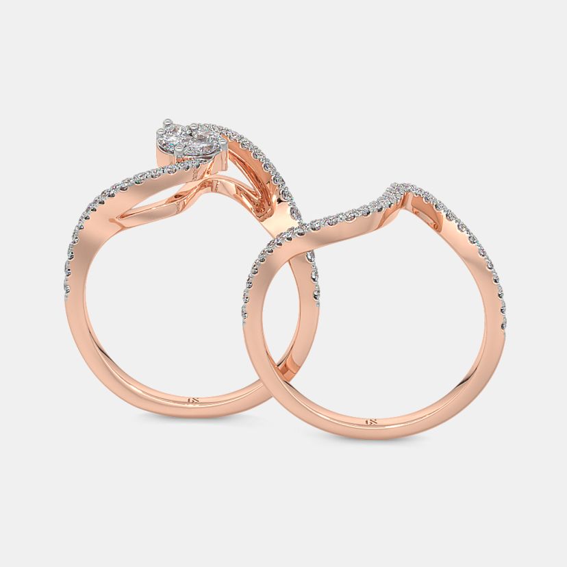 The Abstrackpear Bridal Ring Set - image 9