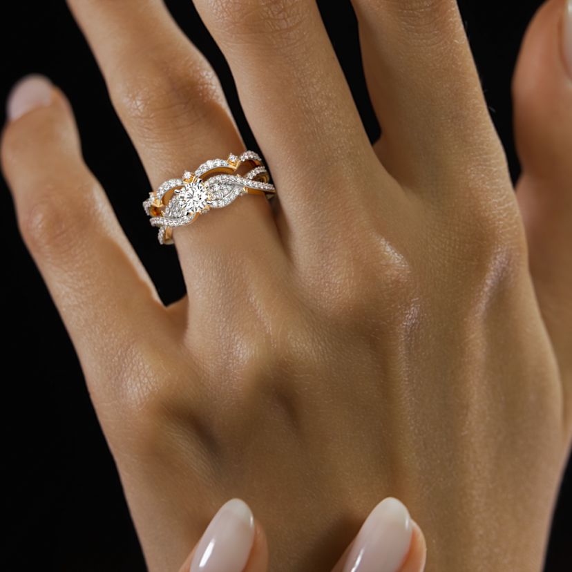 The Evlen Solitaire Bridal Ring Set - image 4