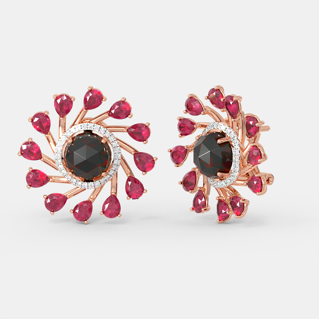 The Midnightruby Stud Earrings