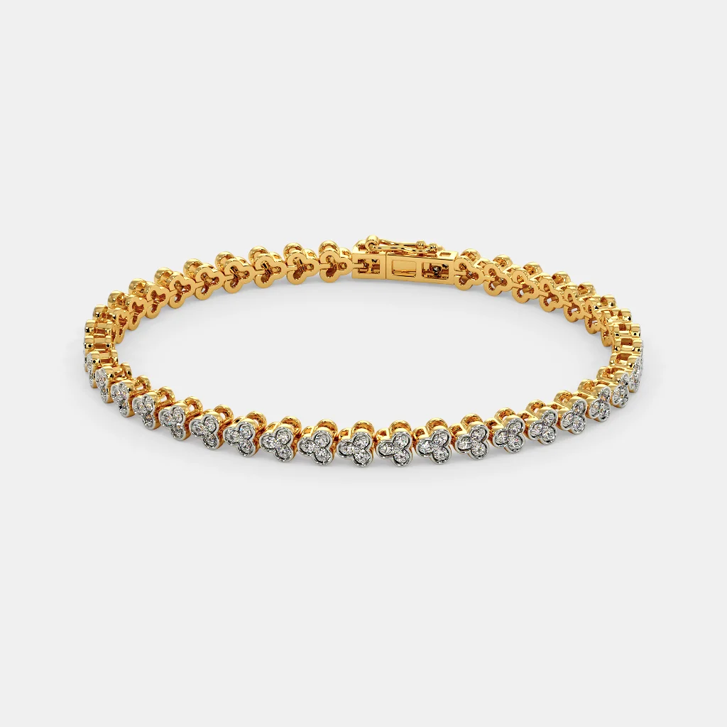 14Kt Yellow Gold Sparkling Wheels Diamond Bracelet