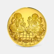 5 gram 24 KT Lakshmi Ganesh Gold Coin - thumb 1