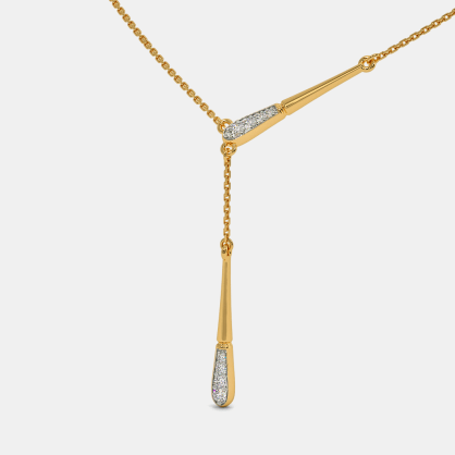 14k Gold Bezel Diamond Lariat Necklace - Zoe Lev Jewelry-vachngandaiphat.com.vn